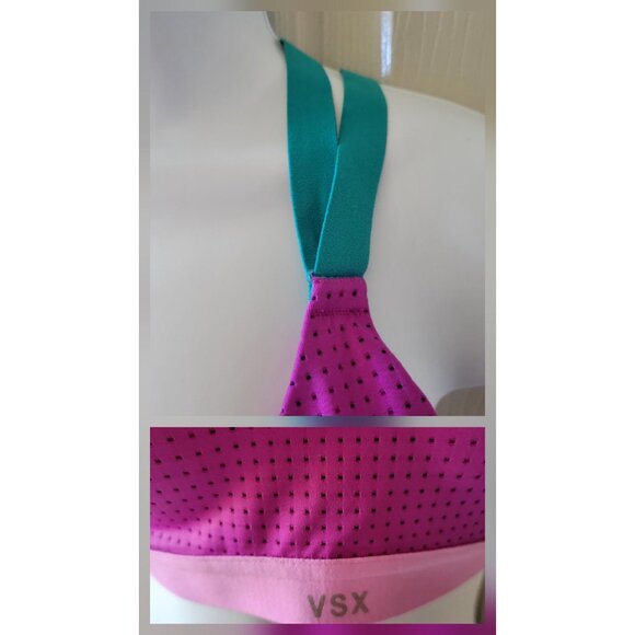 Victoria's Secret VSX Sports Bra Lightweight Wireless 34D, Pink, Purple & Teal - Picture 9 of 10